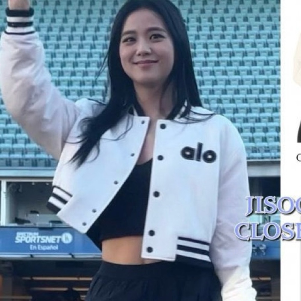 Alo cropped GOAT jacket in white